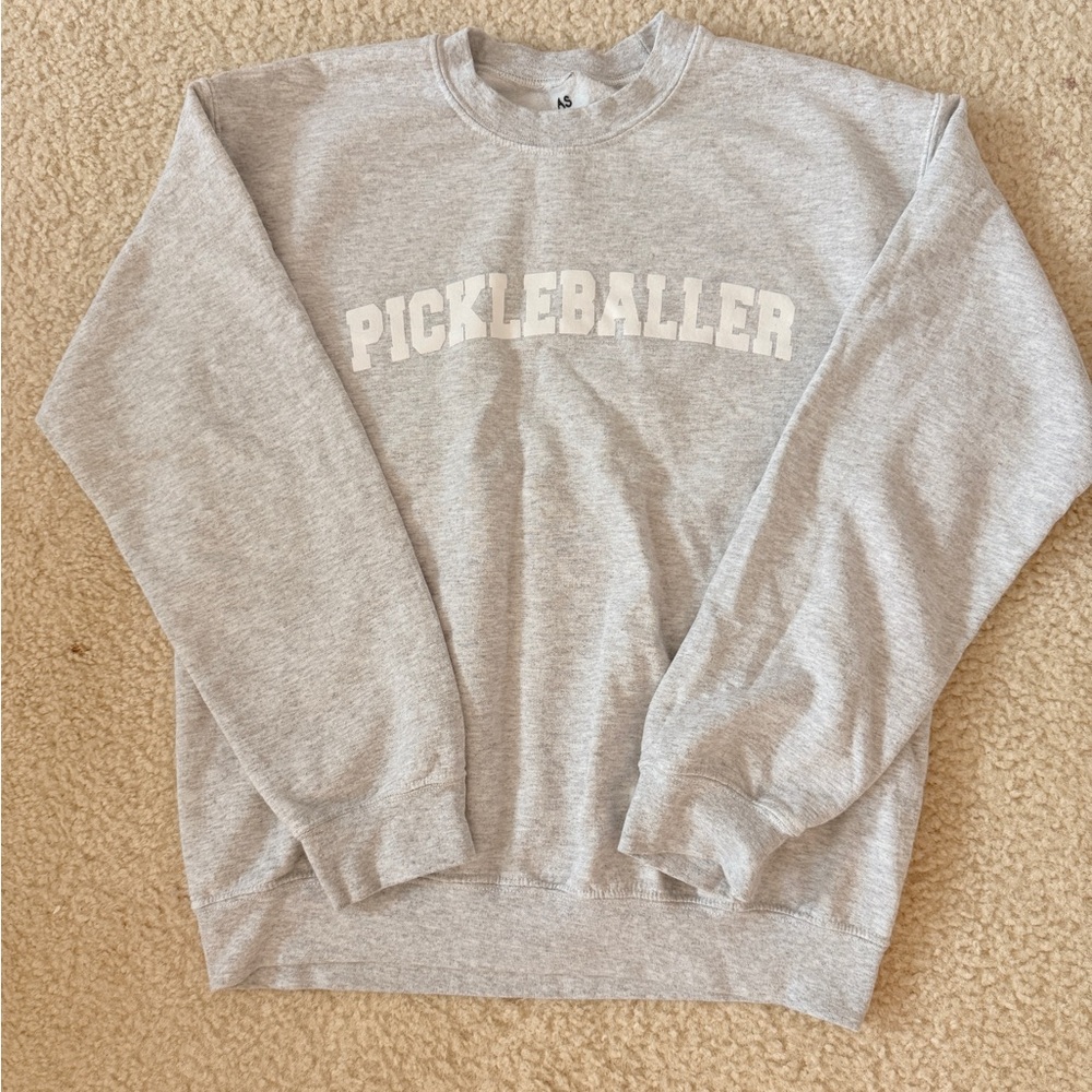 Grey pickleballer sweatshirt